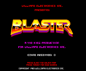 Blaster (location test) Title Screen